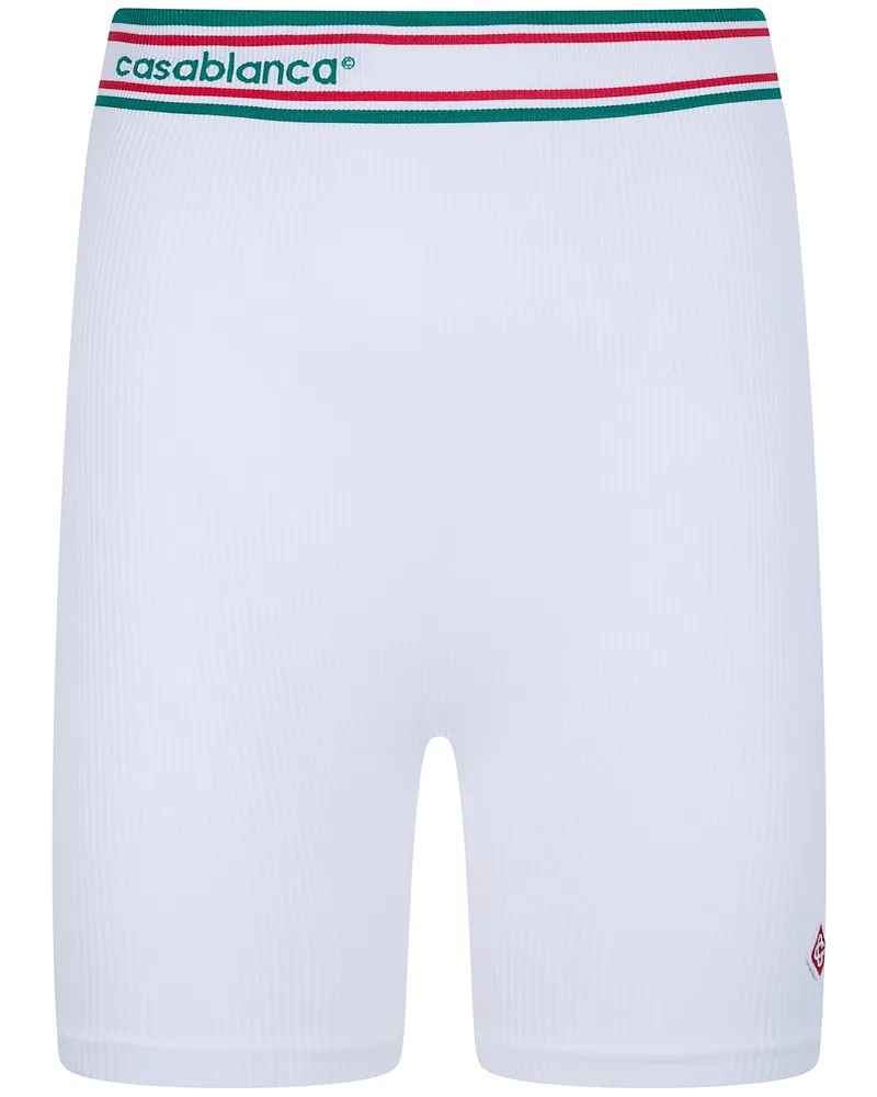Casablanca Paris Seamless" Sporty Bikers Shorts White
