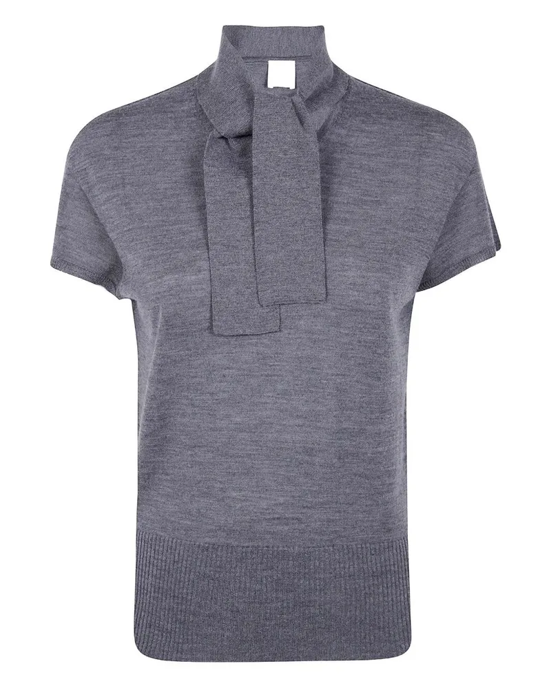 Mantù Short Sleeve Bow Neck Gray