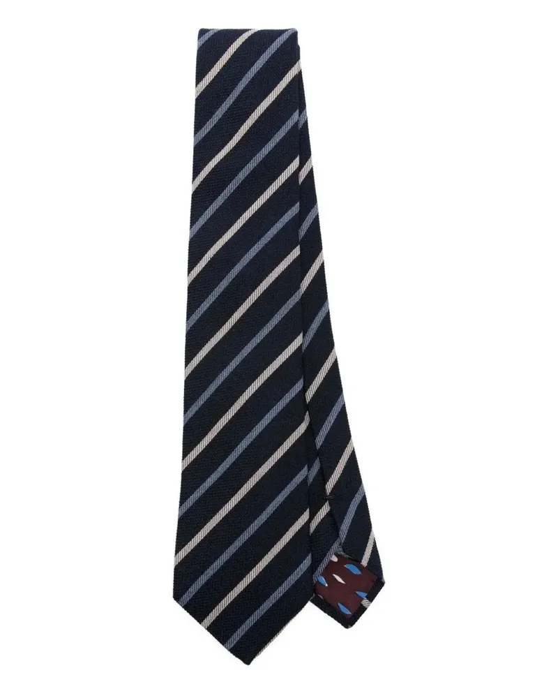 Paul Smith Men Tie Wool Stripe Blue