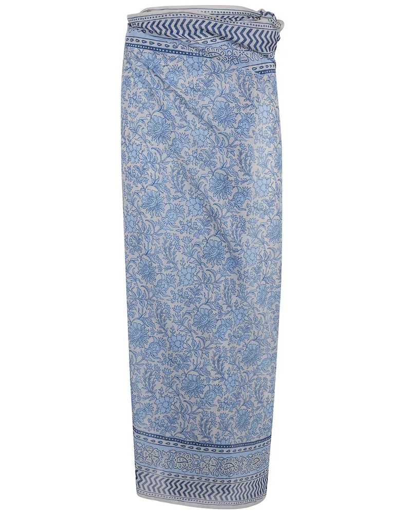 MC2 Saint Barth Skirt Floral Pattern "Thaiti Blue
