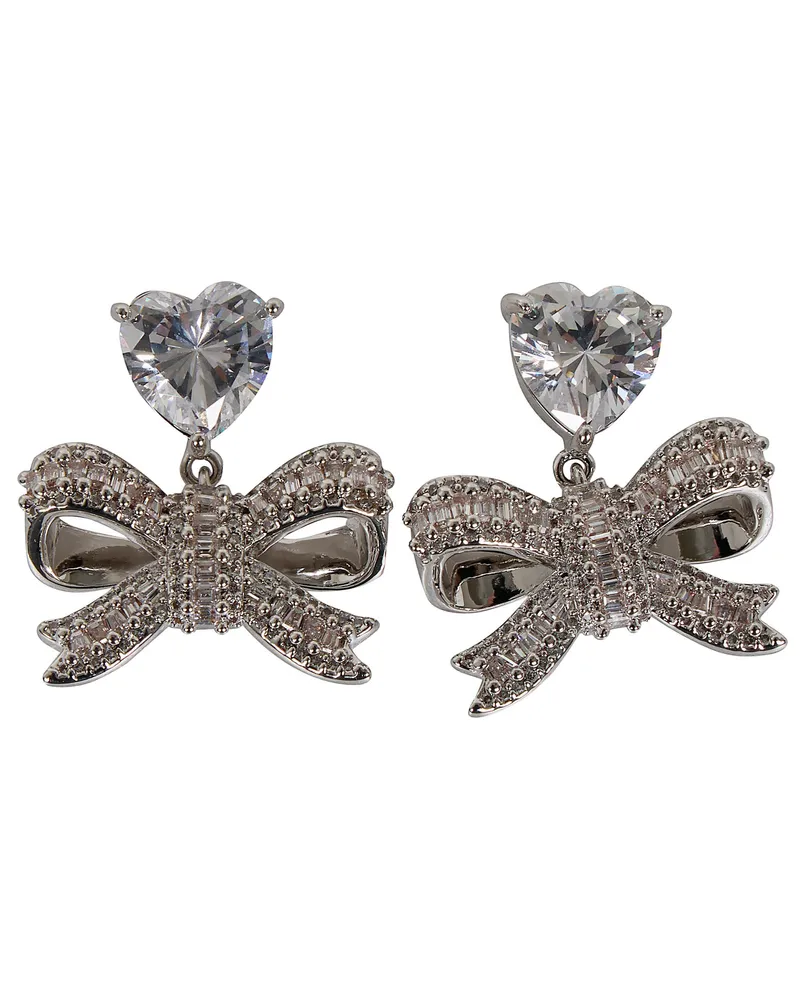 Self-Portrait Earrings Heart Bow Drop Metallic
