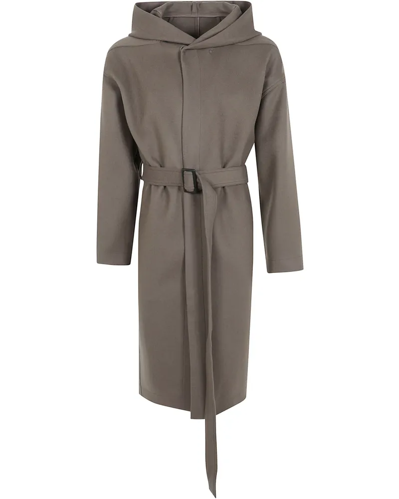 Rick Owens Coat Long Belted "Tower Gray