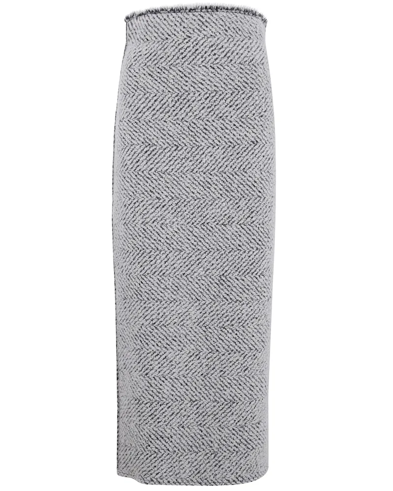 Alberta Ferretti Midi Pencil Skirt White