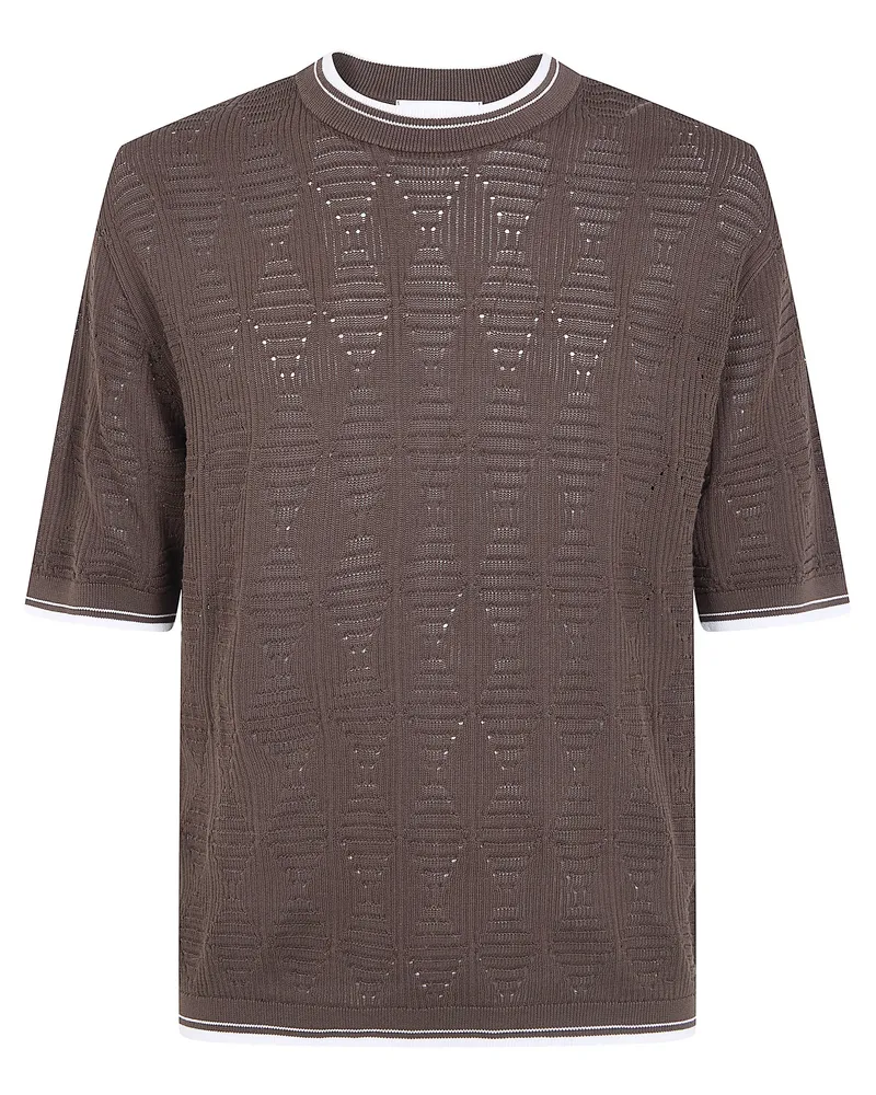 Laneus Knitted T-Shirt Man Brown
