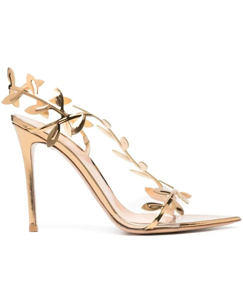 Gianvito Rossi Flavia' Glass And Metal High Heel Sandals Metallic