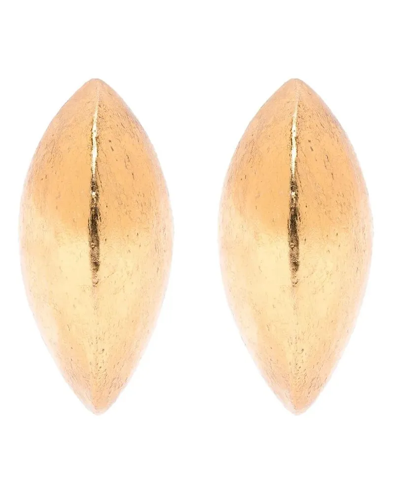 Monies Earrings Gold Oval Shaped "Zume Metallic