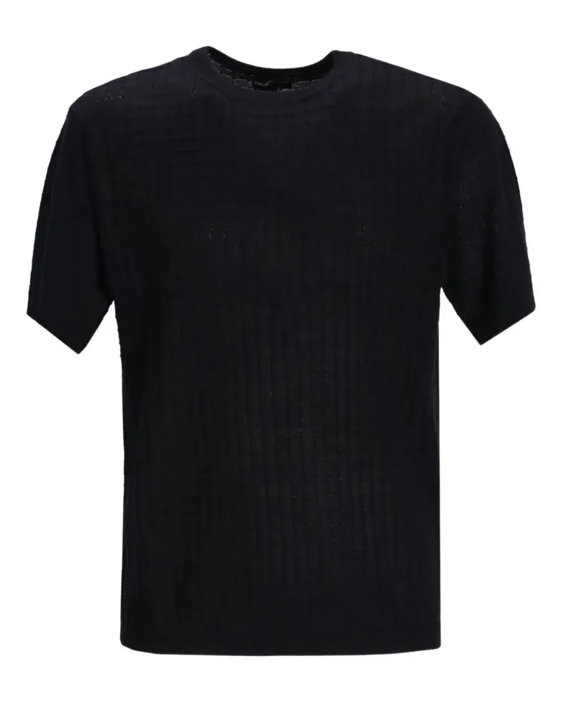 Emporio Armani Short Sleeves Round Neck Sweater Blue