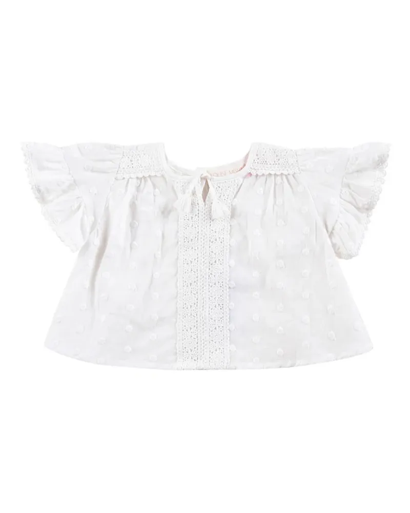 Louise Misha Shirt Lace Trim "Feliza White