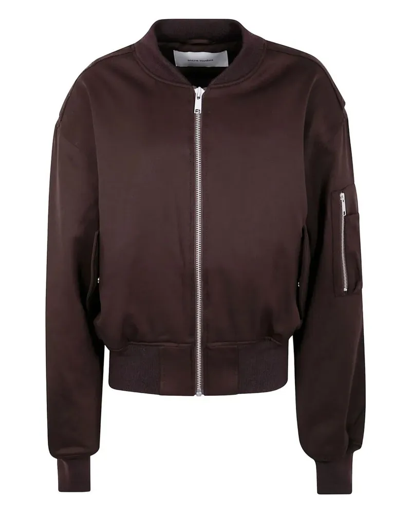 Entire Studios Cropped Broad Bomber Suiting Brown