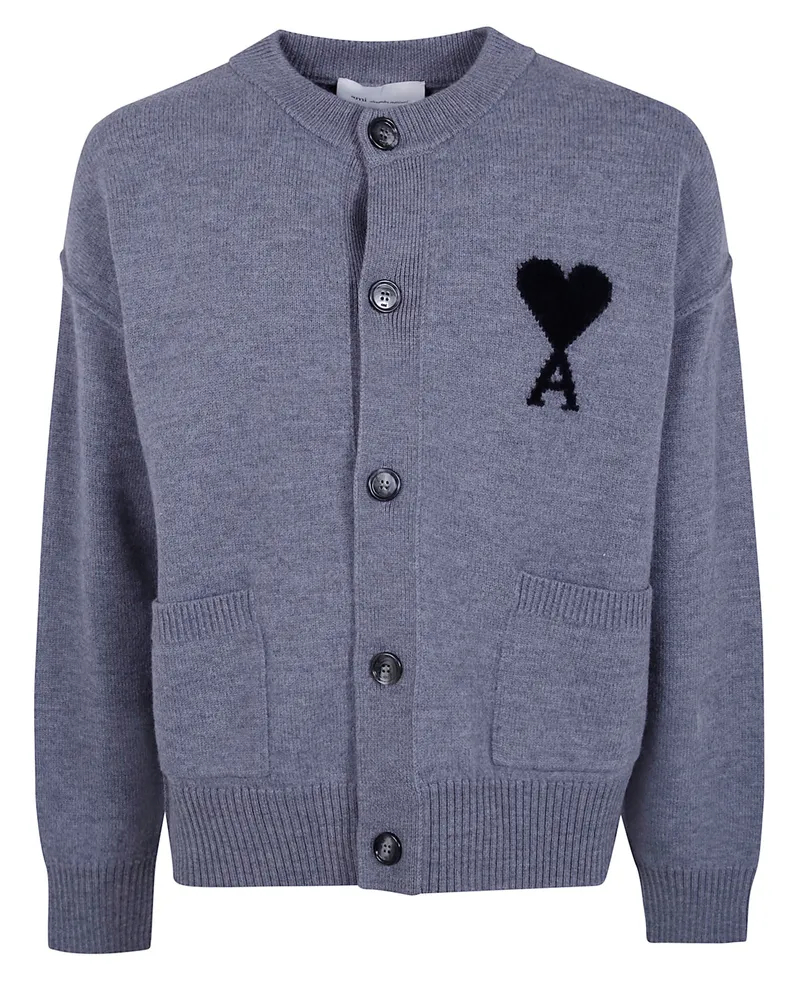 AMI Paris Sweater Crewneck "Quota Ami De Coeur Gray
