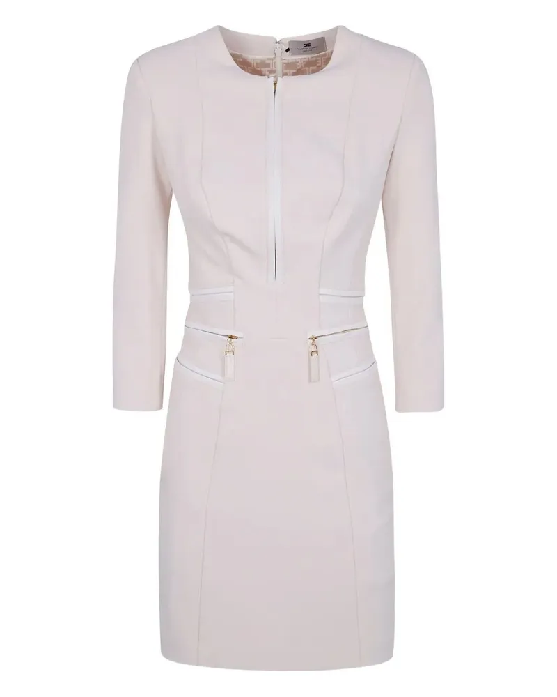 Elisabetta Franchi Double Crepe Stretch Dress White