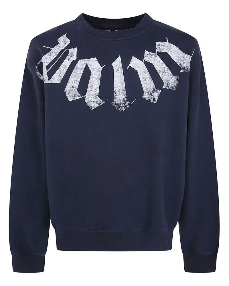 Palm Angels Sweatshirt Loose Crew "Big Neck Logo Black
