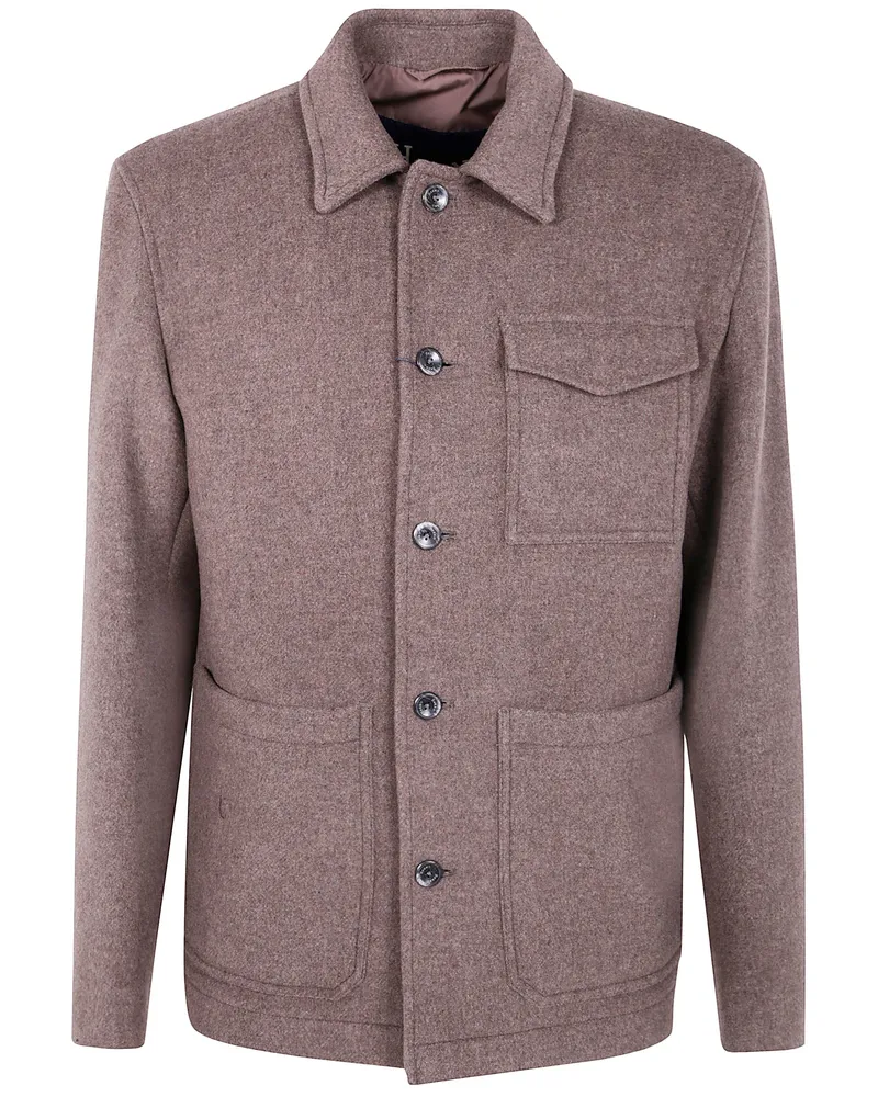 Herno Shirt Neck "Field" Jacket Gray