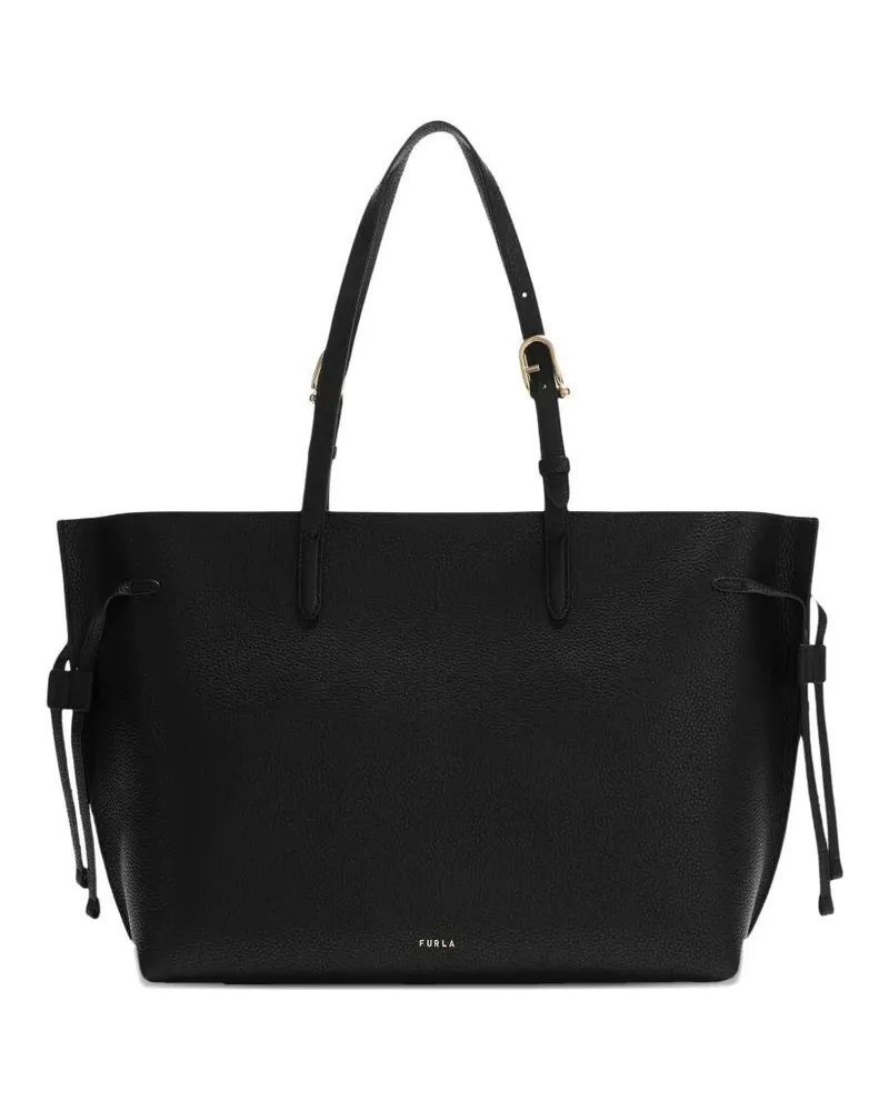 Furla Furla Ava" Calf Leather Large Tote With Zip Bag Black