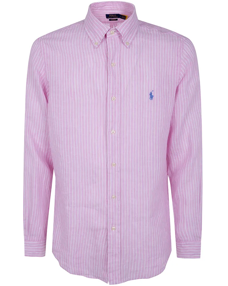 Ralph Lauren Long Sleeves Sport Stripes Shirt Pink