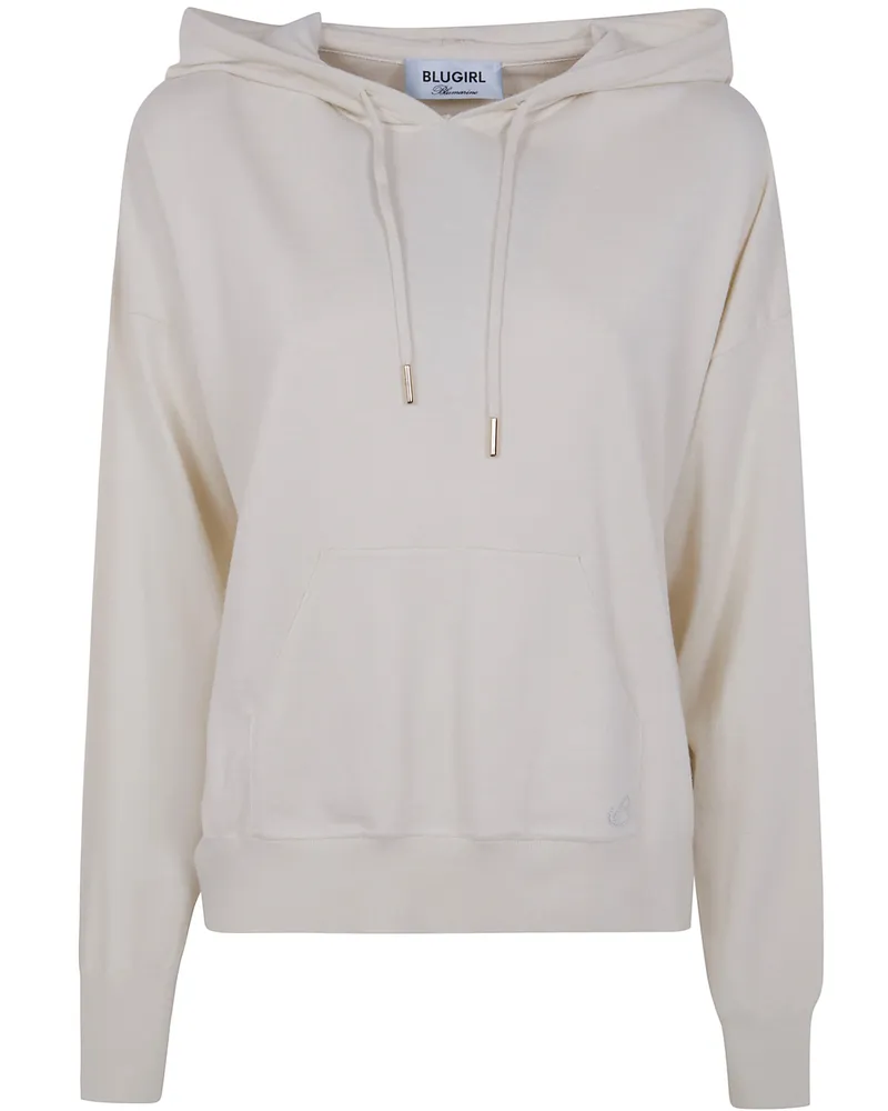 Blumarine Mix Viscose Knit Sweatshirt White