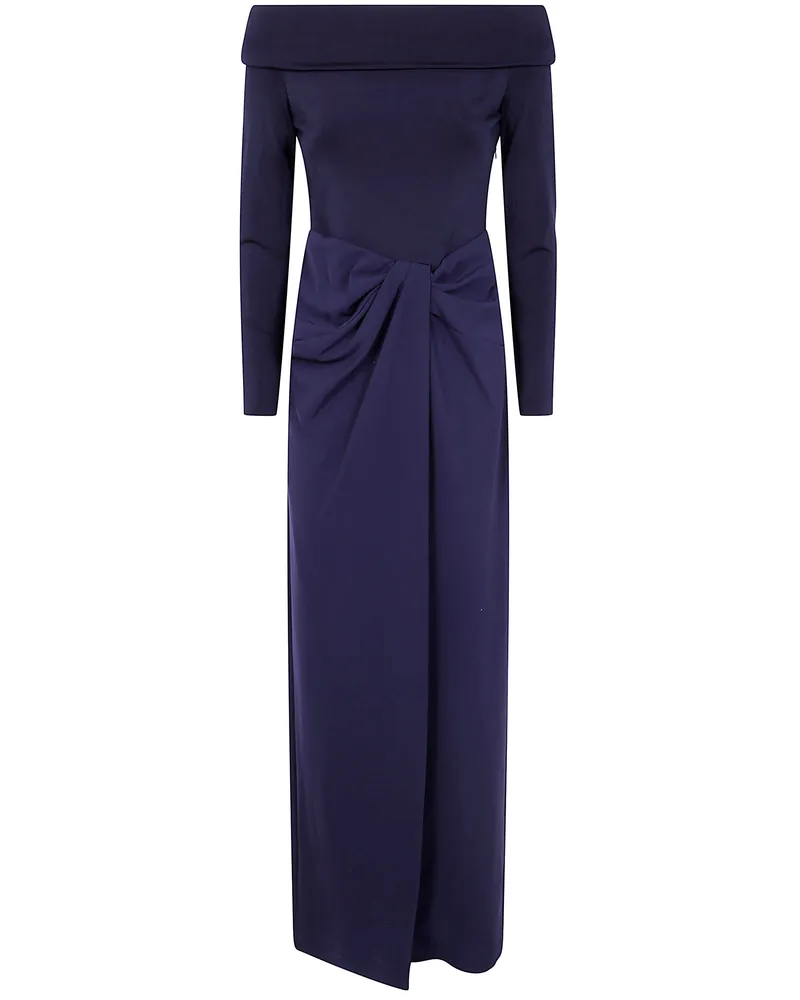 Ralph Lauren Sakaris" Long Sleeves Gown Long Dress Blue