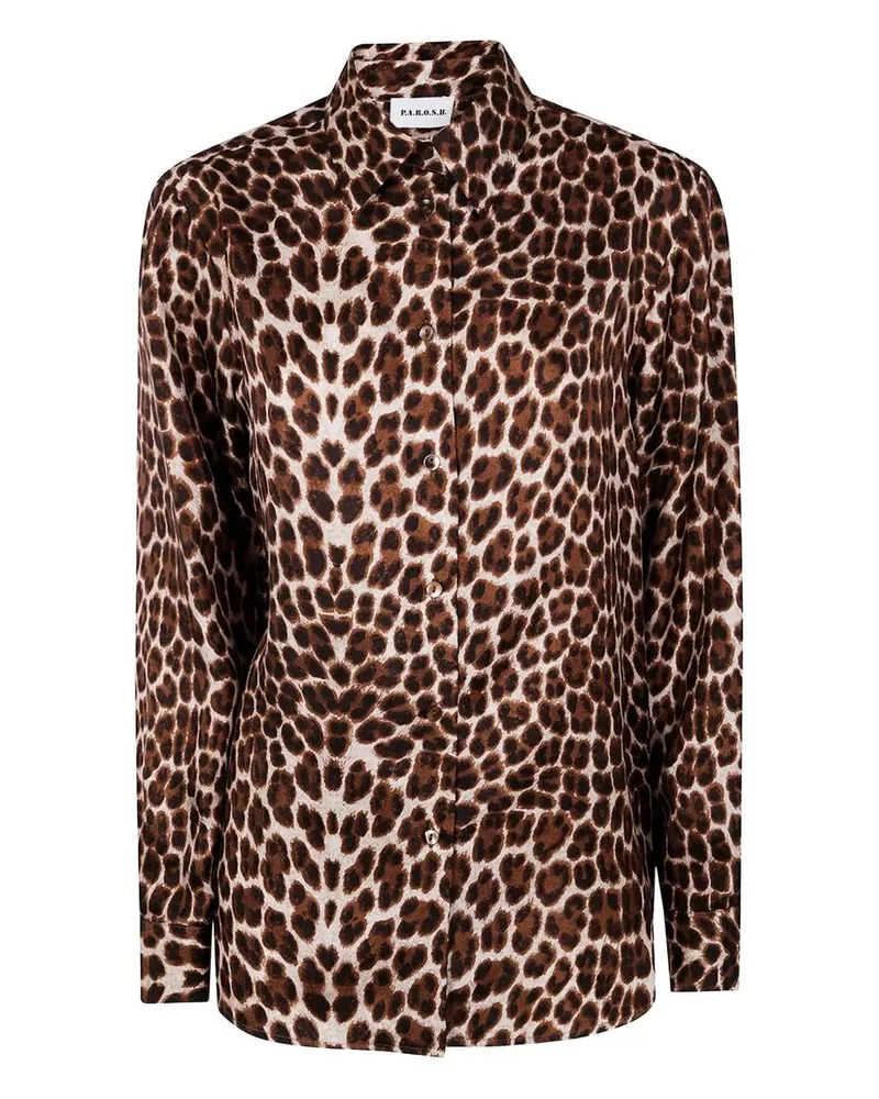 P.A.R.O.S.H. P. A.R. O.S. H. Fantasy Silk Shirt Brown