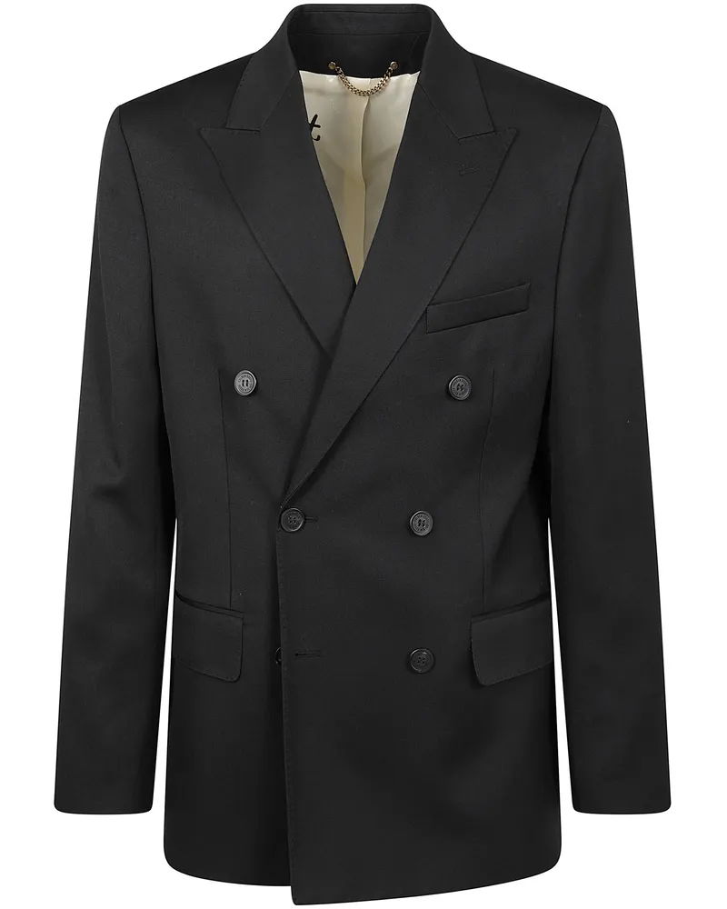 Golden Goose Golden M`S Double Breasted Blazer Light Dry Wool Gabardin Black