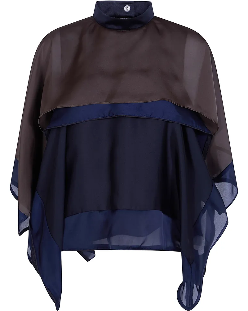Sacai Sweater Satin X Chiffon Pullover Black