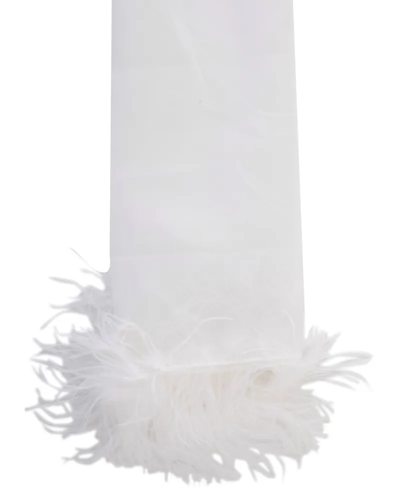 Cutuli Cult Stole W/Feathers White