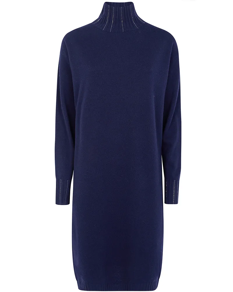 Fabiana Filippi Dress Turtle Neck "Platinum Blue