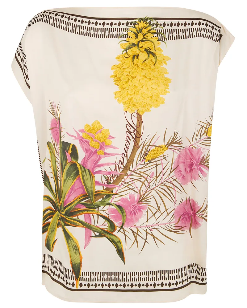 Blumarine Print Twill Top Yellow