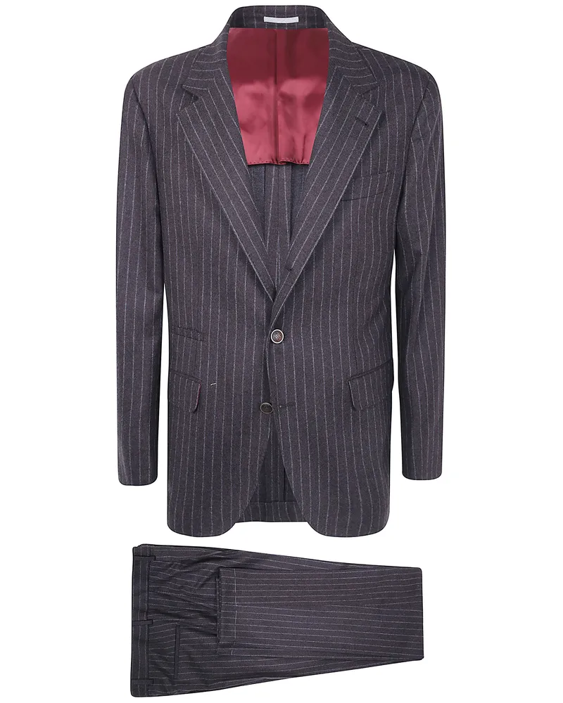 Brunello Cucinelli Suit Wool Cashmere 'Mv440ldthh C006 Gray