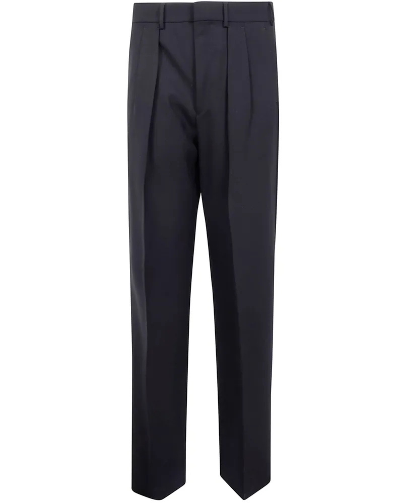 Tom Ford High Twist Broken Twill Double Pleat Trousers Black