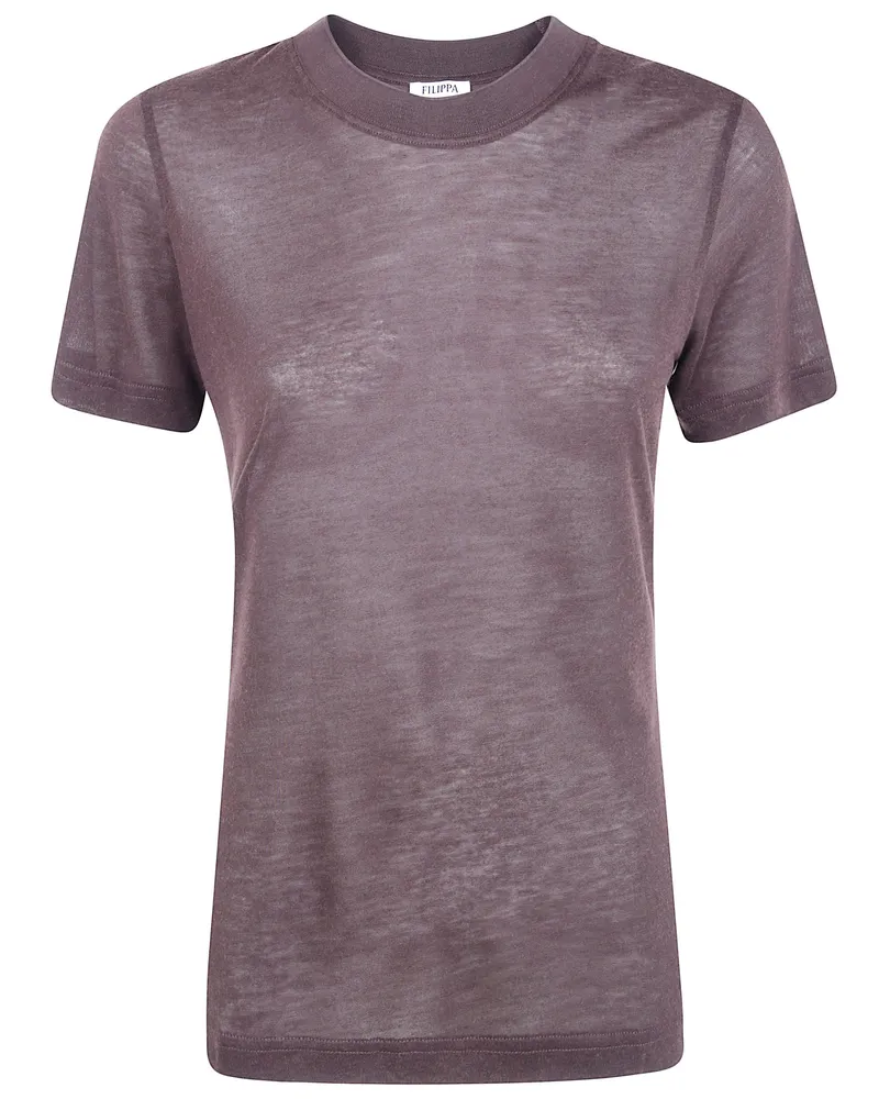 Filippa K T-Shirt Lyocell Cashmere "Lyocell Cashmere Tee Brown