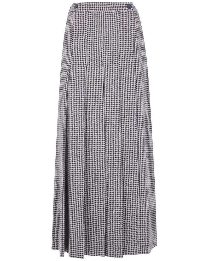 Harris Wharf London Long Plated Skirt Patterned Moleskin Beige