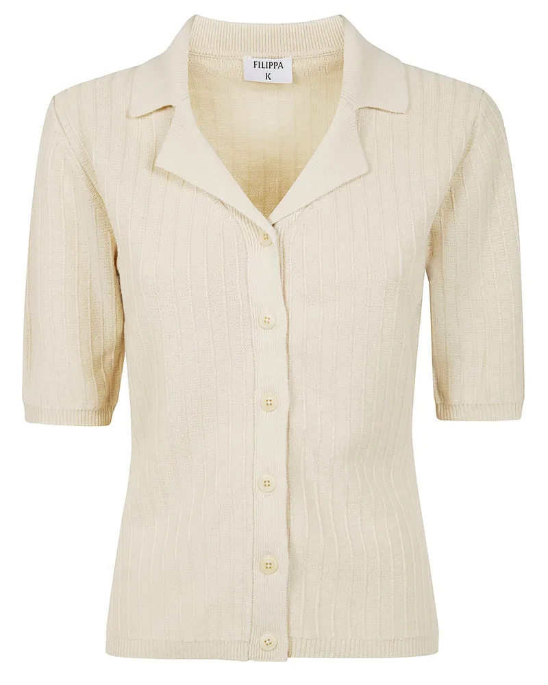 Filippa K Shortsleeve Collar Cardigan Beige