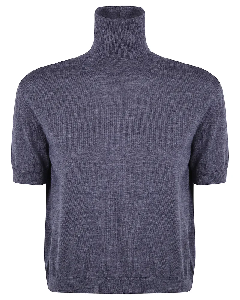 N° 21 Short-Sleeve Turtleneck Sweater Gray