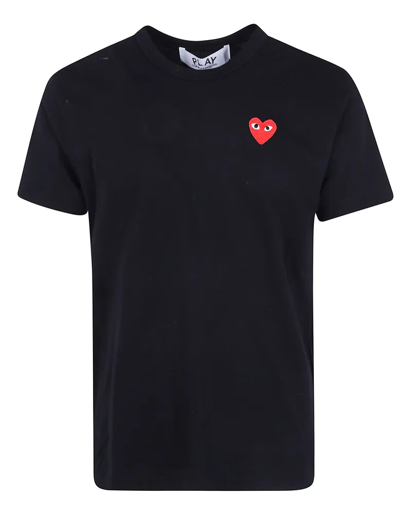 Comme des Garçons T-Shirt Red Emblem Knit Black