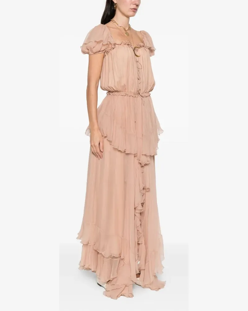 Chloé Voile Classic Midi Dress Pink