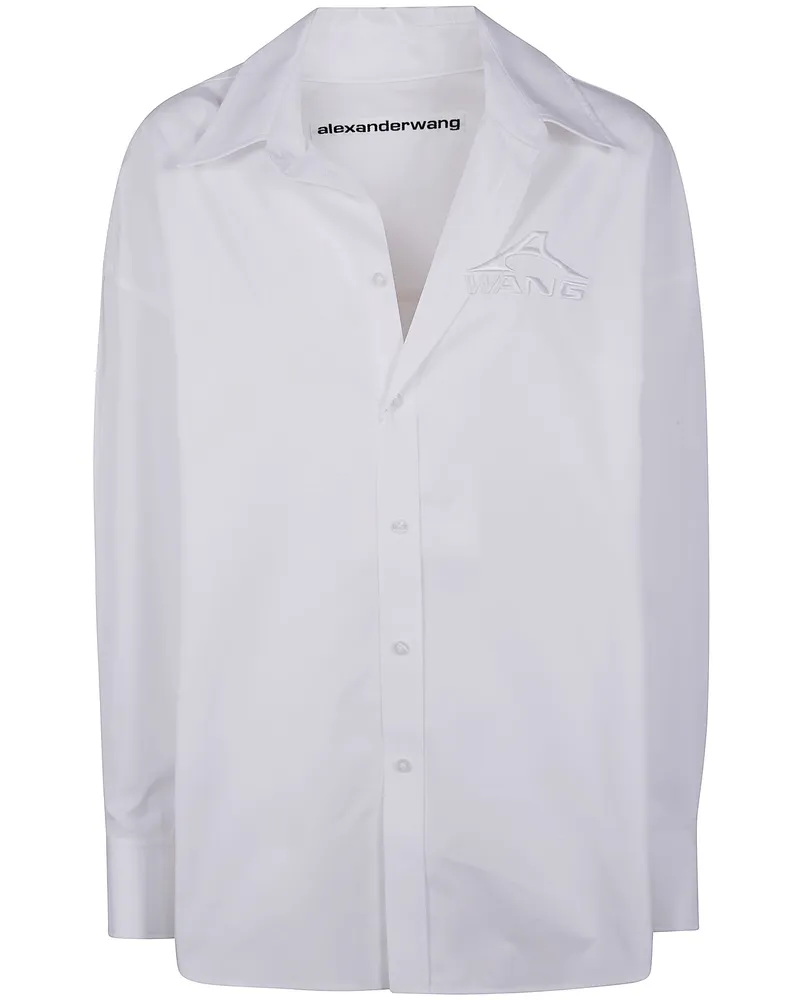 Alexander Wang Oversized Shirt W/ Graphic Embroidery White
