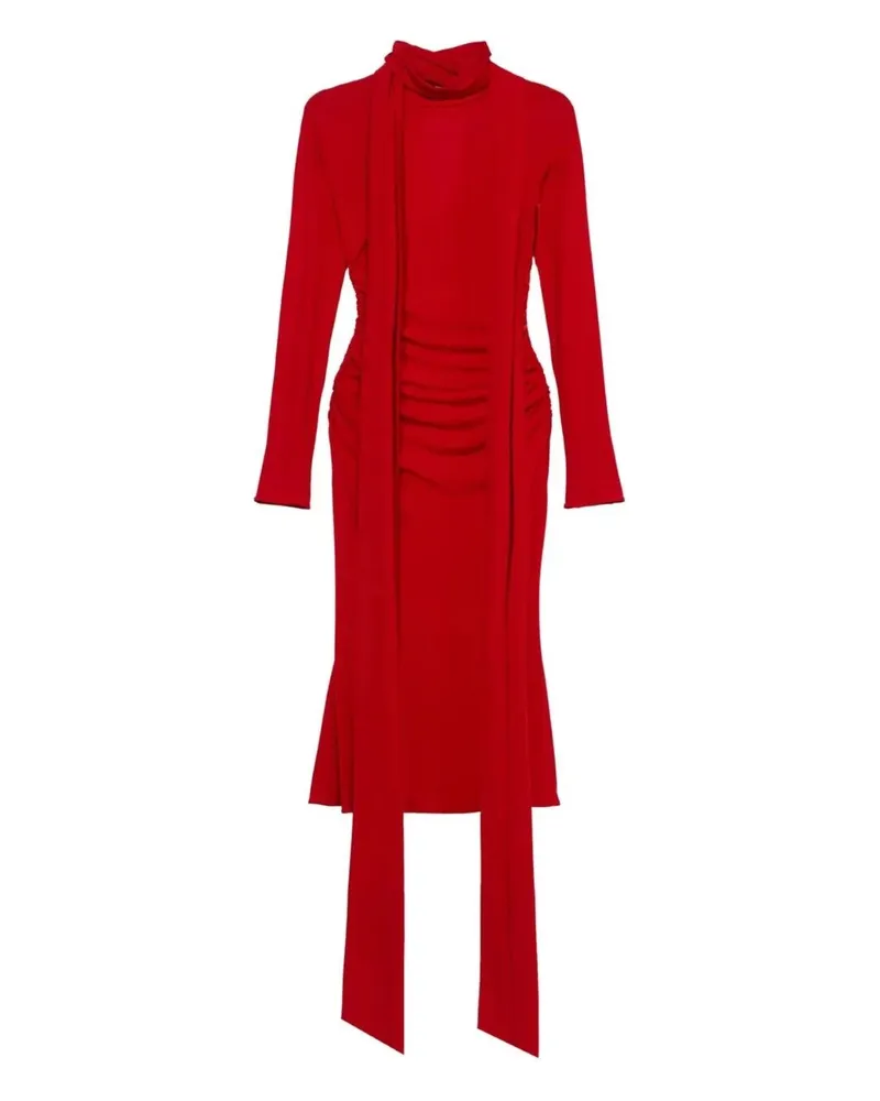 Blumarine Turtle Neck Jersey Dress Red