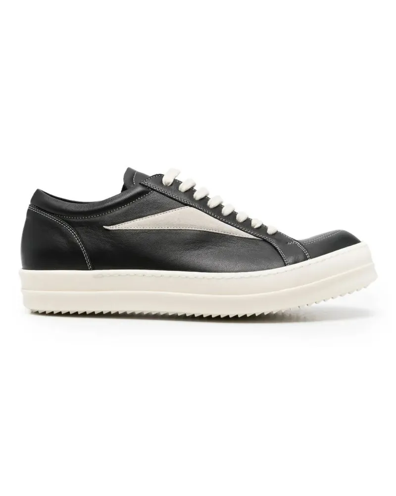 Rick Owens Trainers Black Leather "Vintage" Sneakers Black
