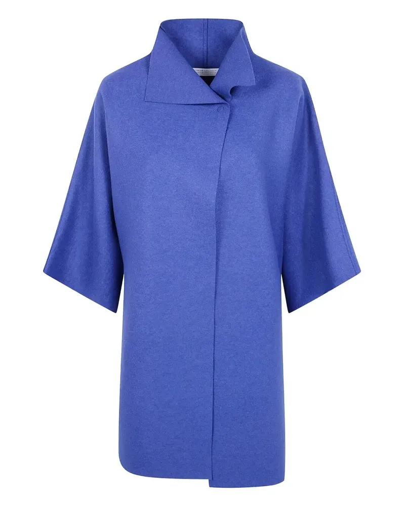 Harris Wharf London Women Kimono Mantle Pressed Wool Blue