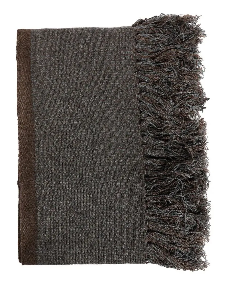 Ziggy Chen Long Scarf With Tassel Brown