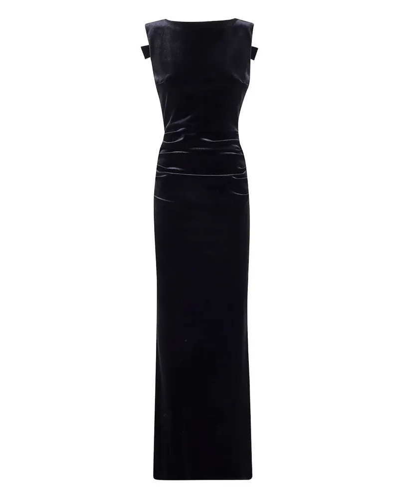 Chiara Boni Nima Rc" Velvet Jersey Long Dress Black