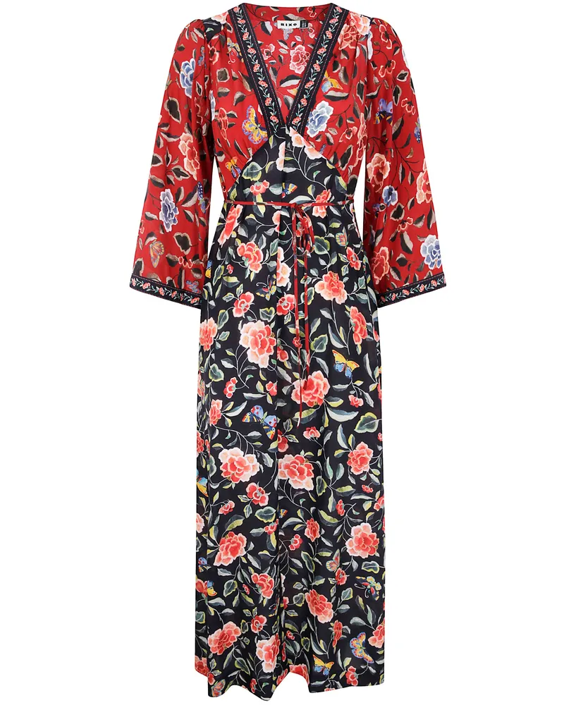 RIXO Dahlia" Dress Butterfly Mix Black Black