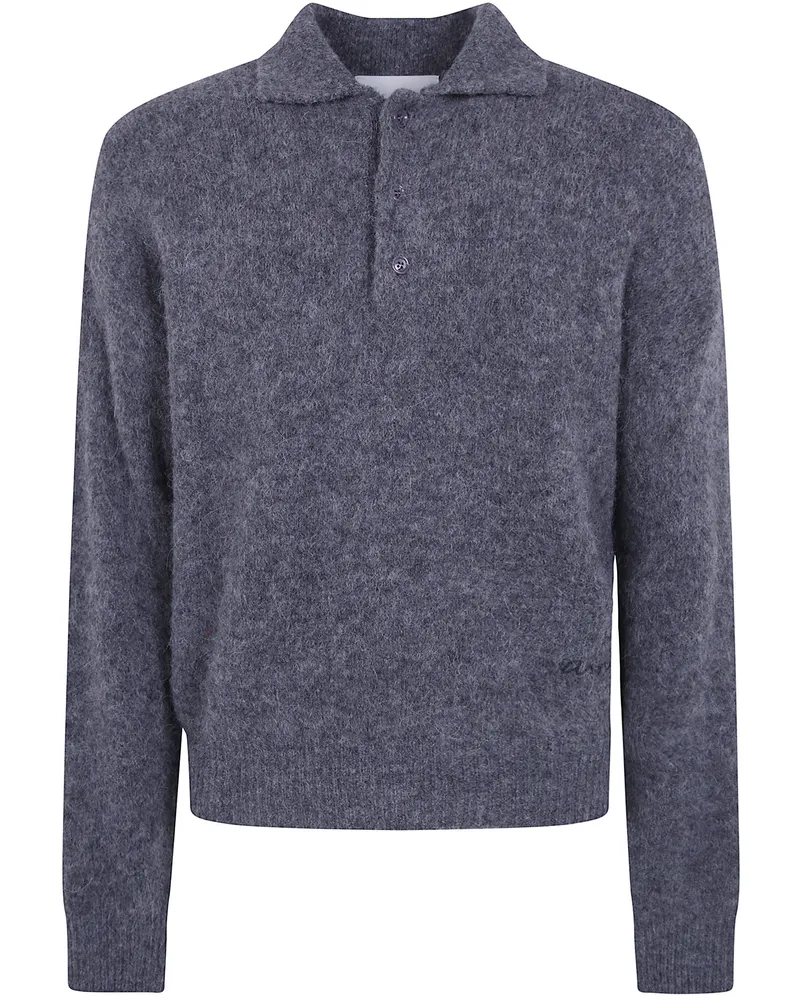 AMI Paris Polo Sweater "Ami Gray