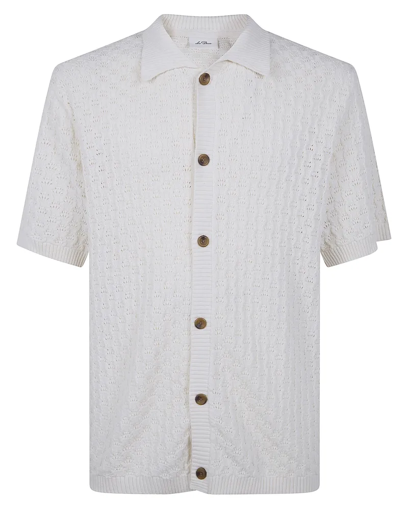 LES DEUX Gespertus" Short Sleeves Knitted Shirt White