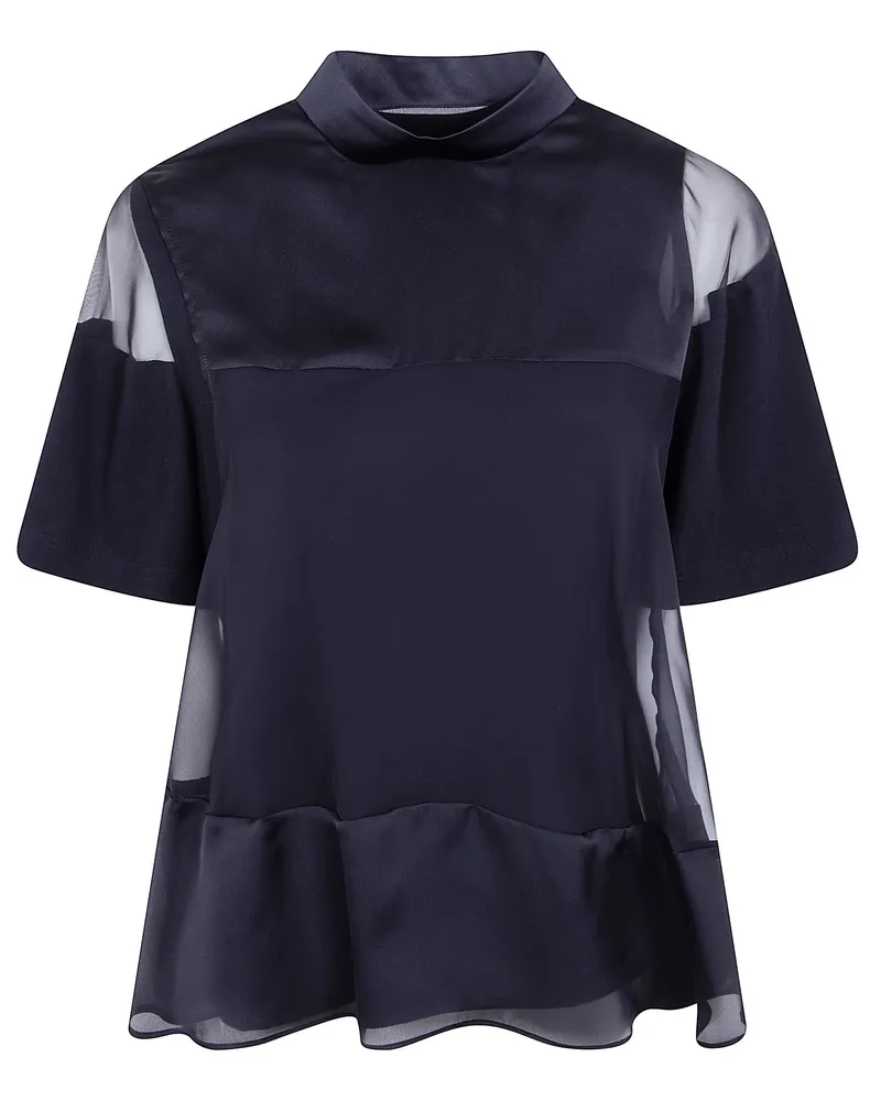 Sacai Satin X Cotton Jersey T-Shirt Black