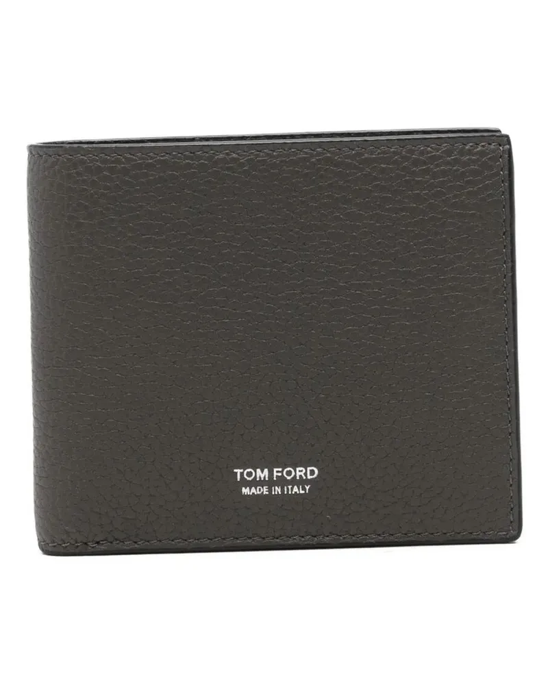 Tom Ford Wallet Soft Grain Leather "T Line Classic Bifold Gray