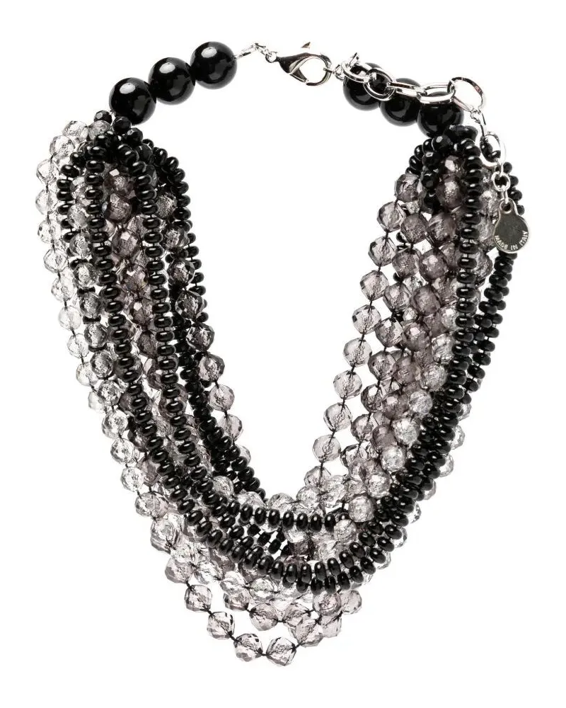 Emporio Armani Necklace Beaded "Basalt Gray Gray