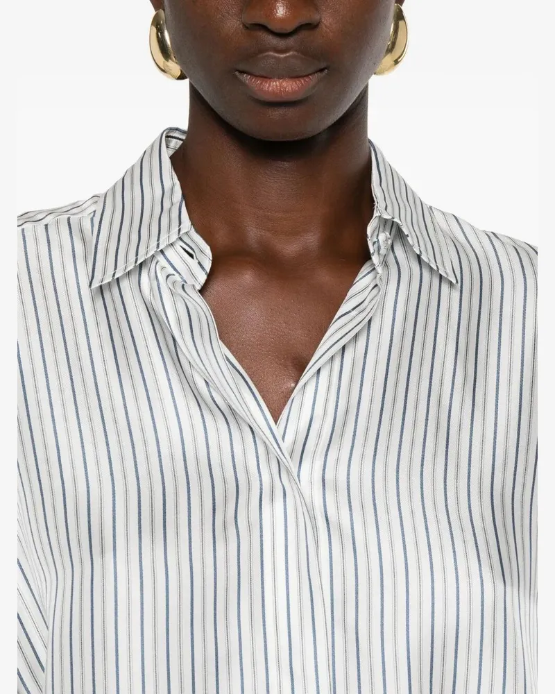 Max Mara Monviso" Silky Stripes Shirt White