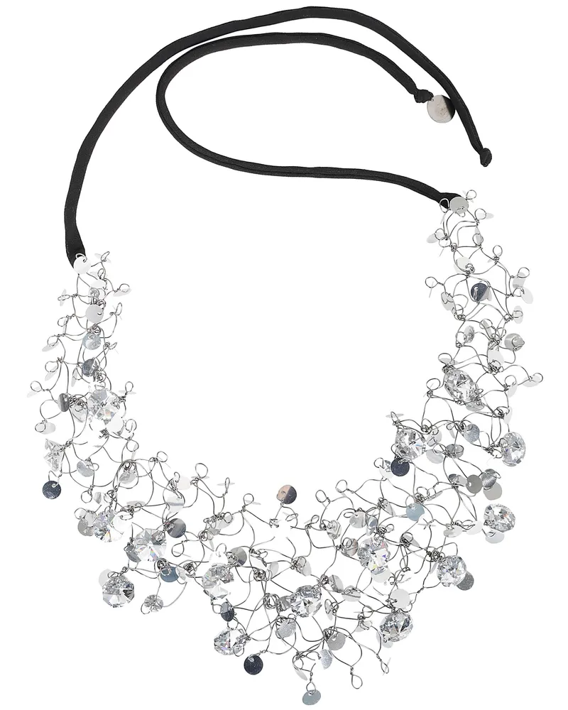 Maria Calderara Net Crystals Necklace Metallic