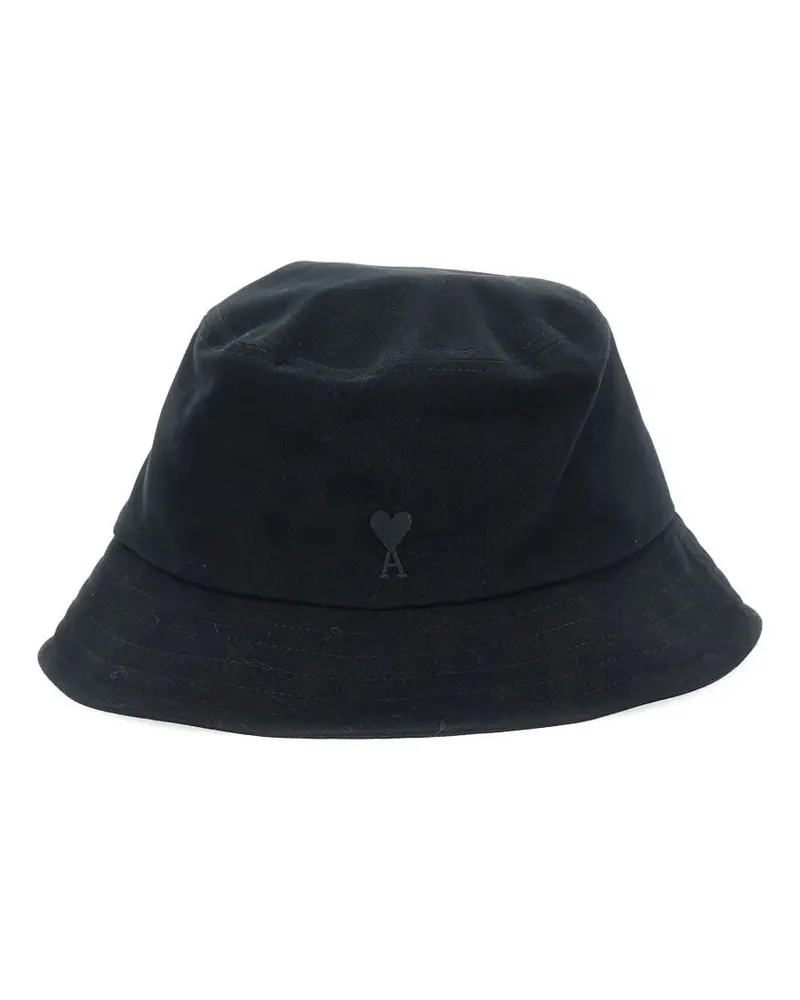 AMI Paris Black "Ami De Coeur" Bucket Hat Black